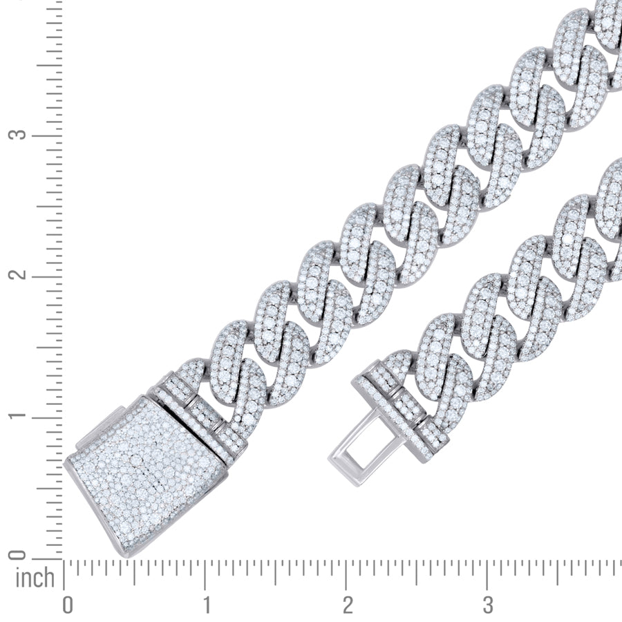 925 Sterling Silver Moissanite Chain 20mm