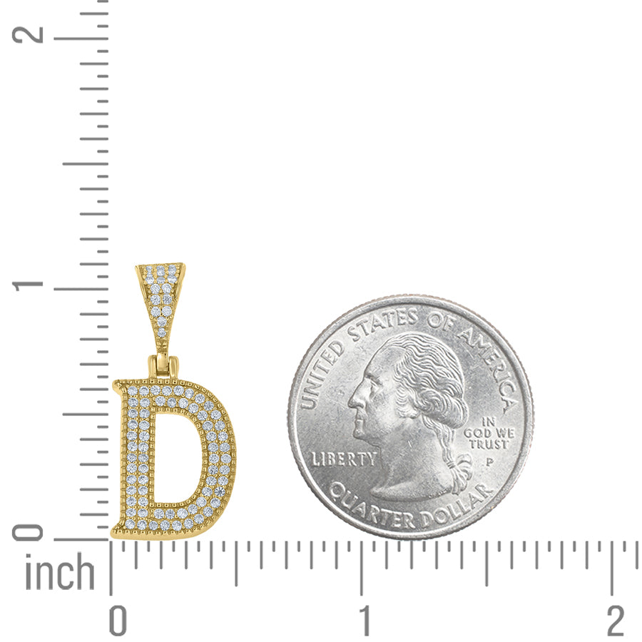 925 Sterling Silver Initial "D" Moissanite
