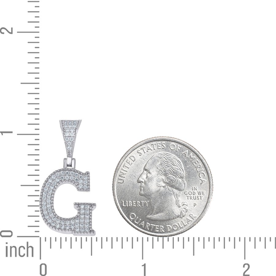 925 Sterling Silver Initial "G" Moissanite
