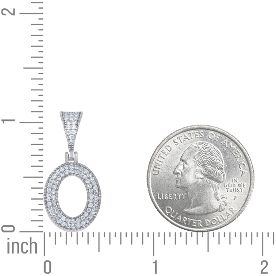 925 Sterling Silver Initial "O" Moissanite