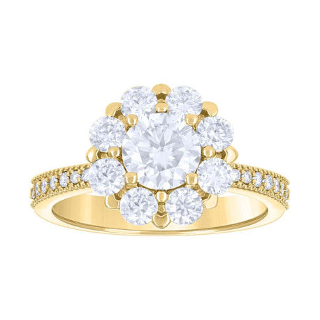 14Kt Gold Moissanite Ring S7