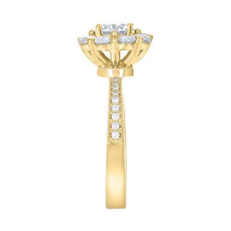 14Kt Gold Moissanite Ring S7