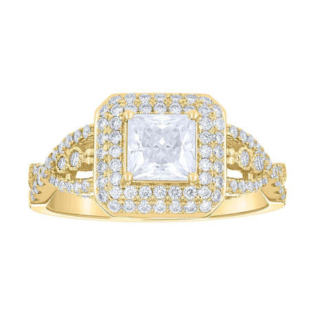 14Kt Gold Moissanite Ring S7