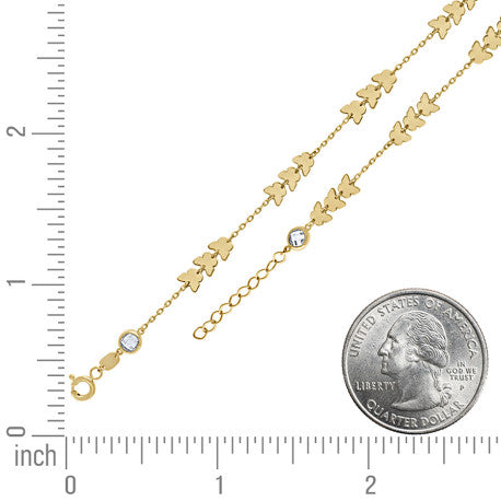 14Kt Gold Anklet 10" (9"+1")