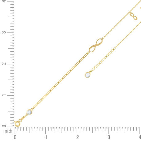 14Kt Gold Bracelet 8" (7"+1")