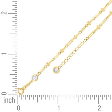 14Kt Gold Bracelet 8" (7"+1")
