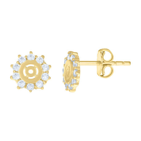 14Kt Gold Cz Earring
