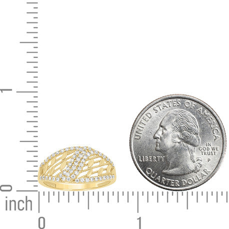 14Kt Gold Cz Ring S7