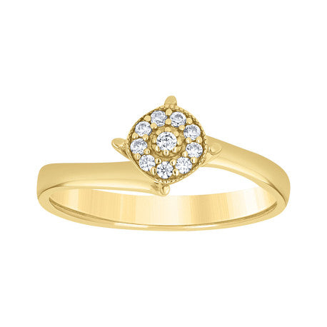 14Kt Gold Cz Ring S7