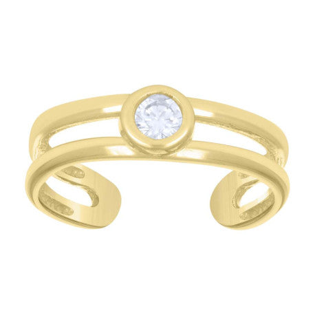 14Kt Gold Cz Toe Ring