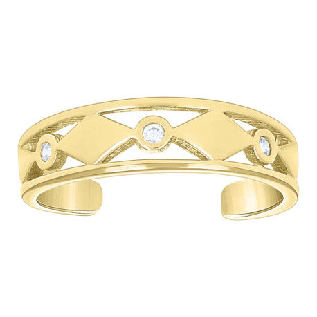 14Kt Gold Cz Toe Ring