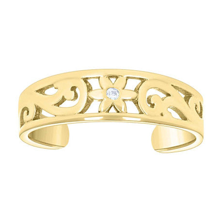 14Kt Gold Cz Toe Ring