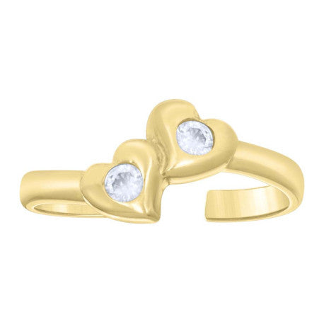 14Kt Gold Cz Toe Ring