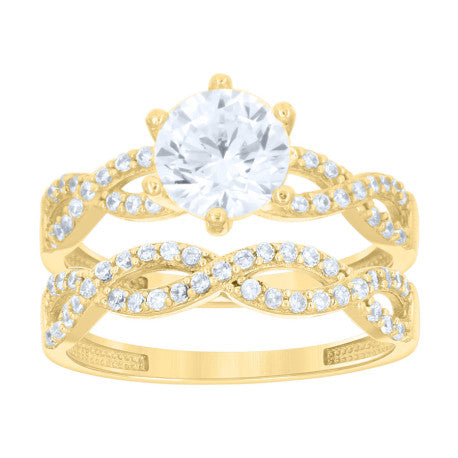 14Kt Gold Duo Cz Ring