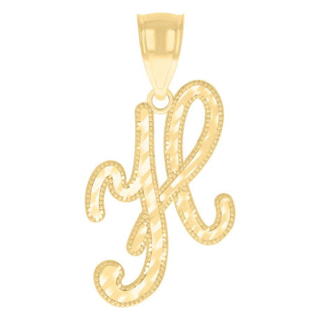 14Kt Gold Initial Pendant H