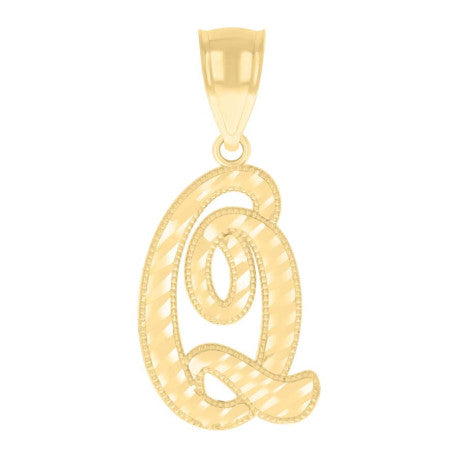 14Kt Gold Initial Pendant Q