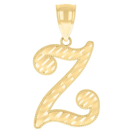 14Kt Gold Initial Pendant Z