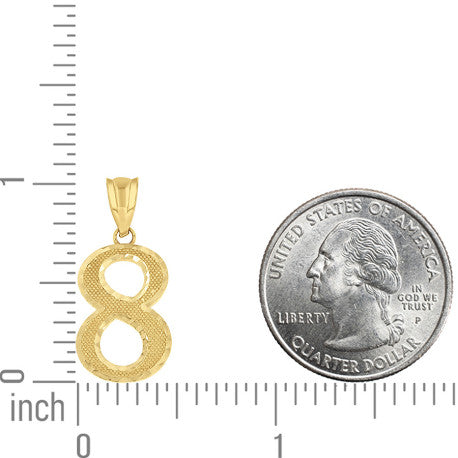 14Kt Gold Number "8" Pendant