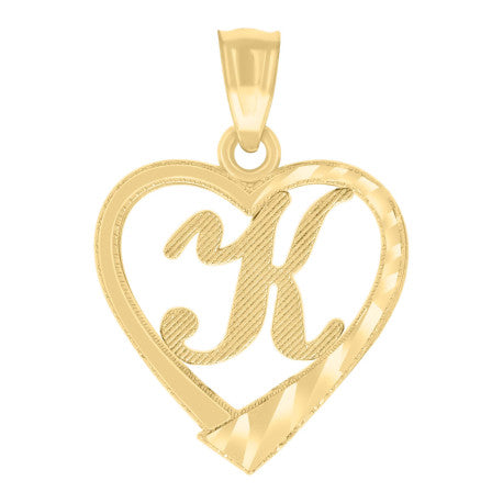14Kt Gold Pendant Initial "K"