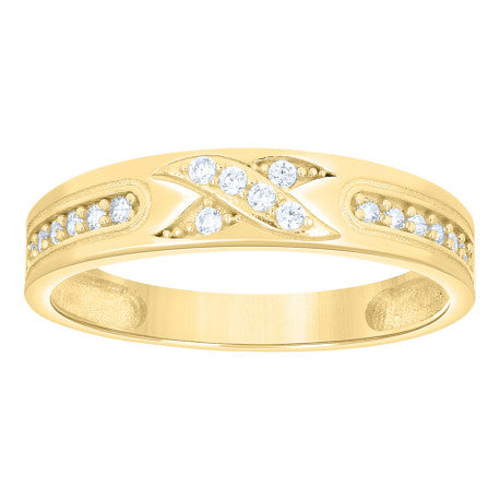 14Kt Gold Trio Cz Ring