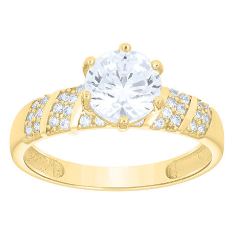 14Kt Gold Trio Cz Ring