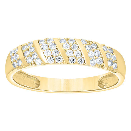 14Kt Gold Trio Cz Ring