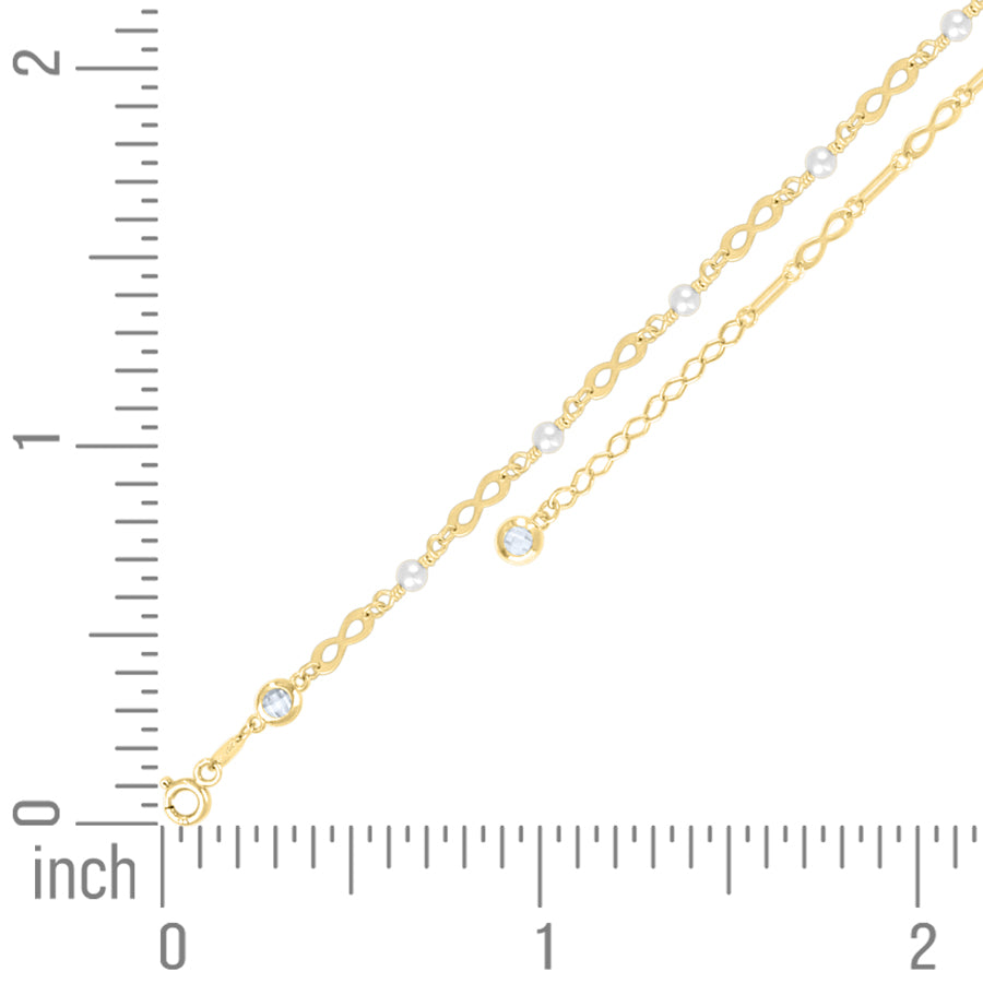 10Kt Gold Turkish Anklet 10" (9"+1")