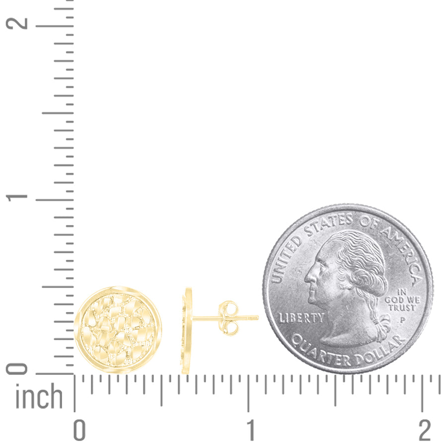 10Kt Gold Nugget Earring