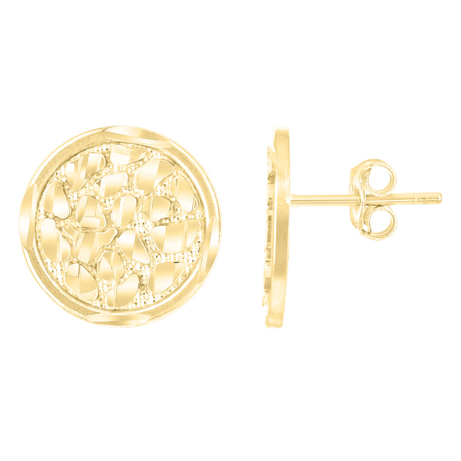 10Kt Gold Nugget Earring