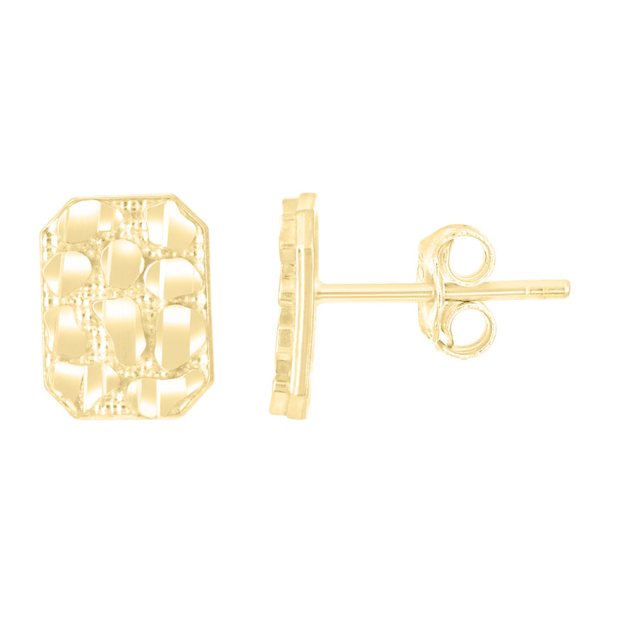 10Kt Gold Nugget Earring