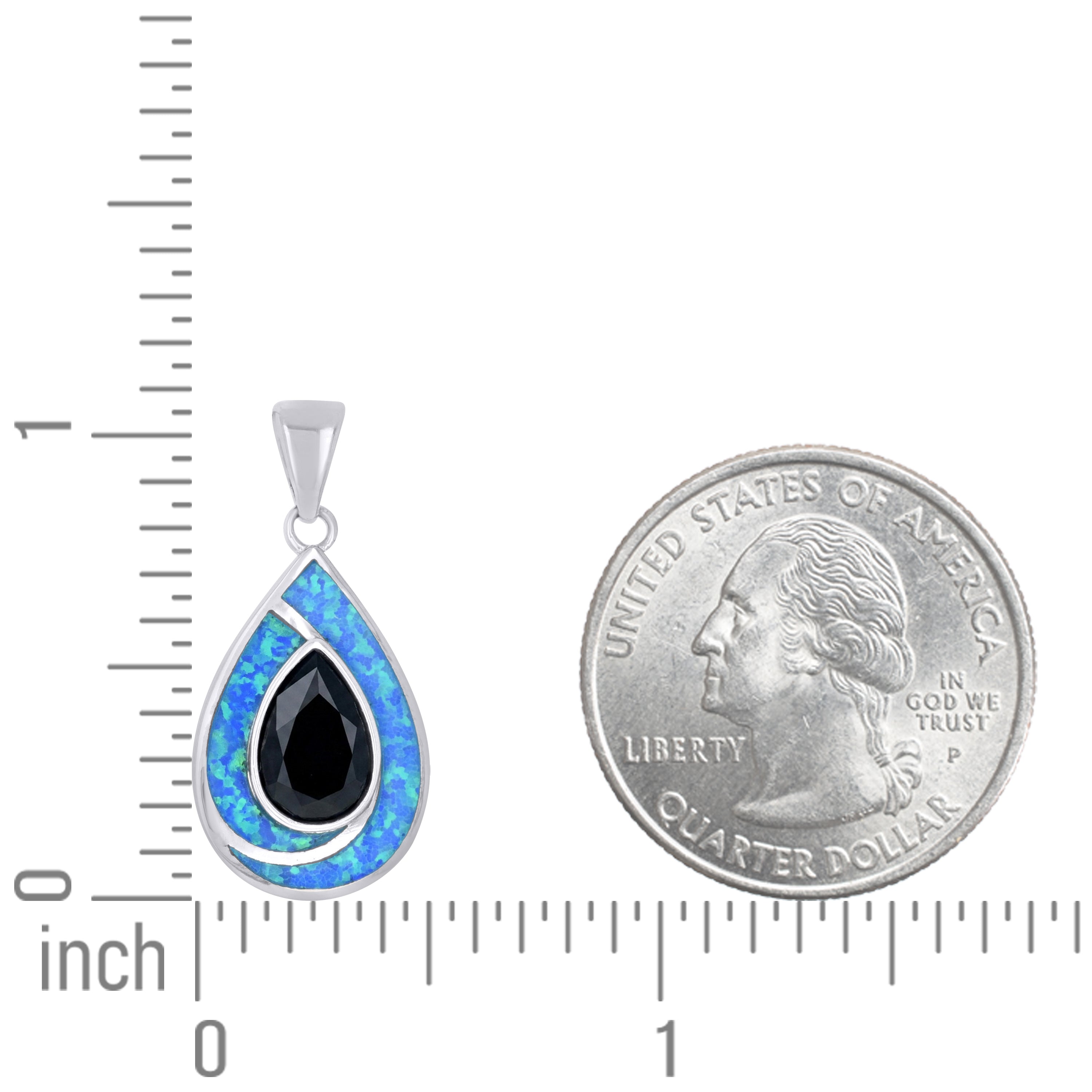 925 Sterling Silver Opal And Cubic Zirconia Pendant