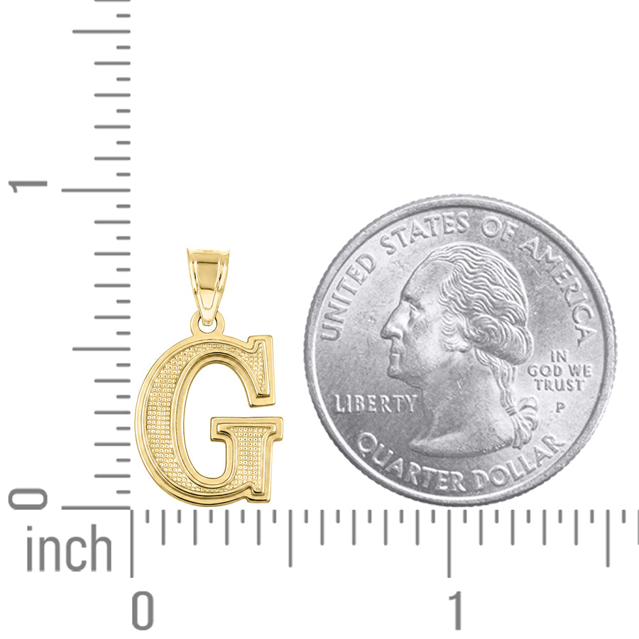 10Kt Gold Initial Letter Pendant