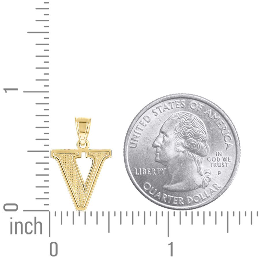 10Kt Gold Initial Letter Pendant