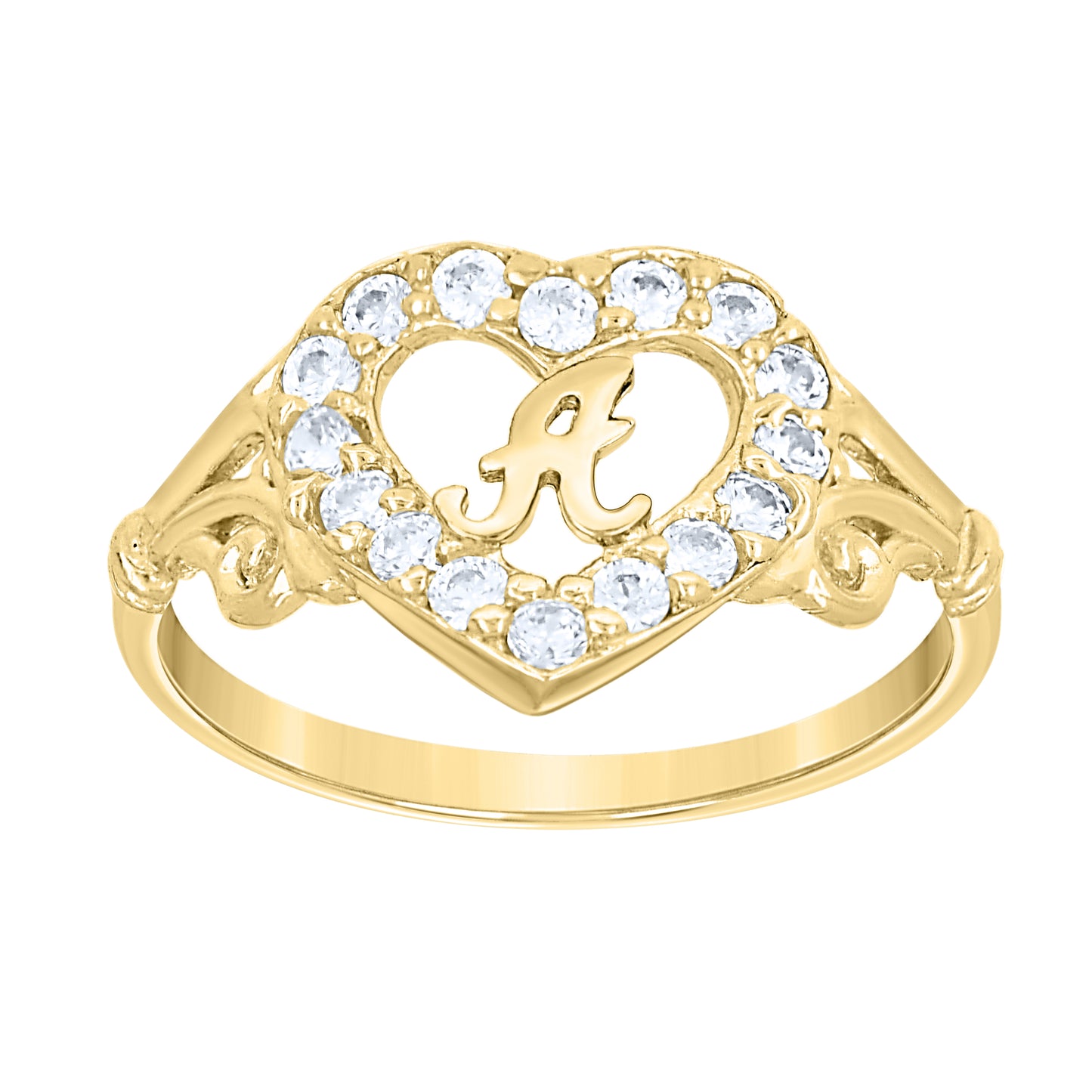 10K Gold Initial Letter Ring "A"