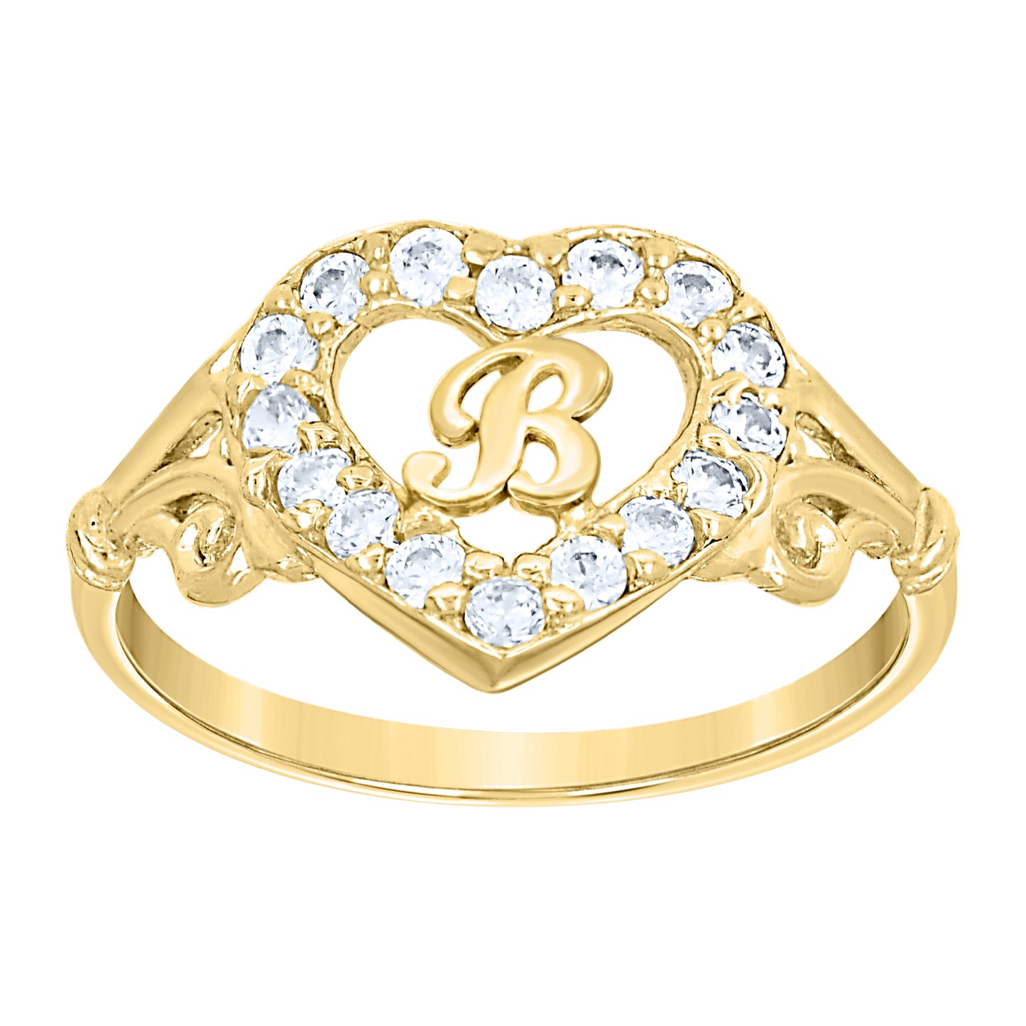 10K Gold Initial Letter Ring "B"