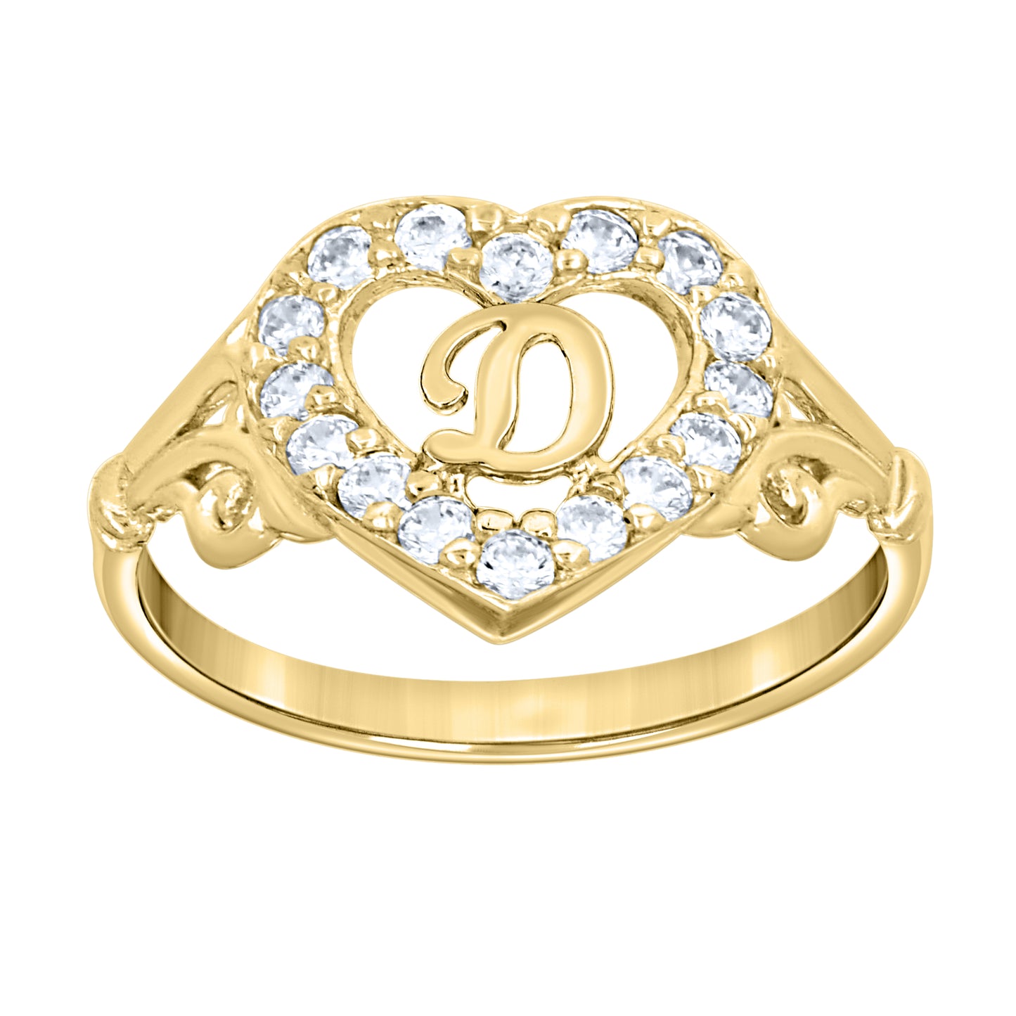 10K Gold Initial Letter Ring "D"