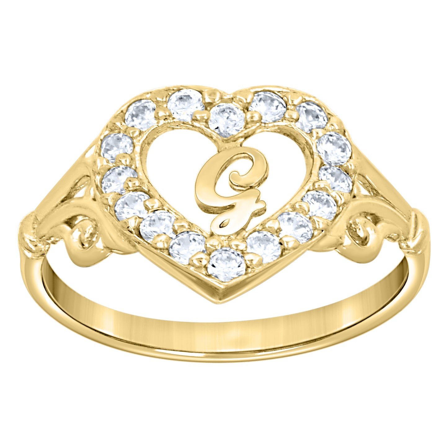 10K Gold Initial Letter Ring "G"