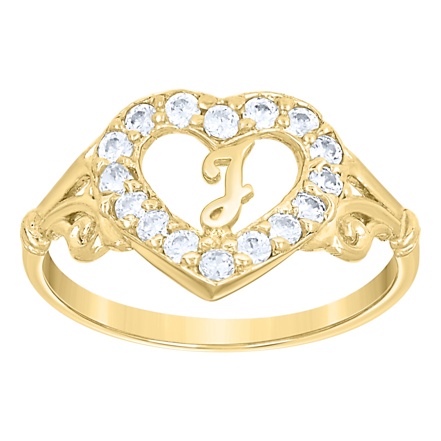 10K Gold Initial Letter Ring "J"