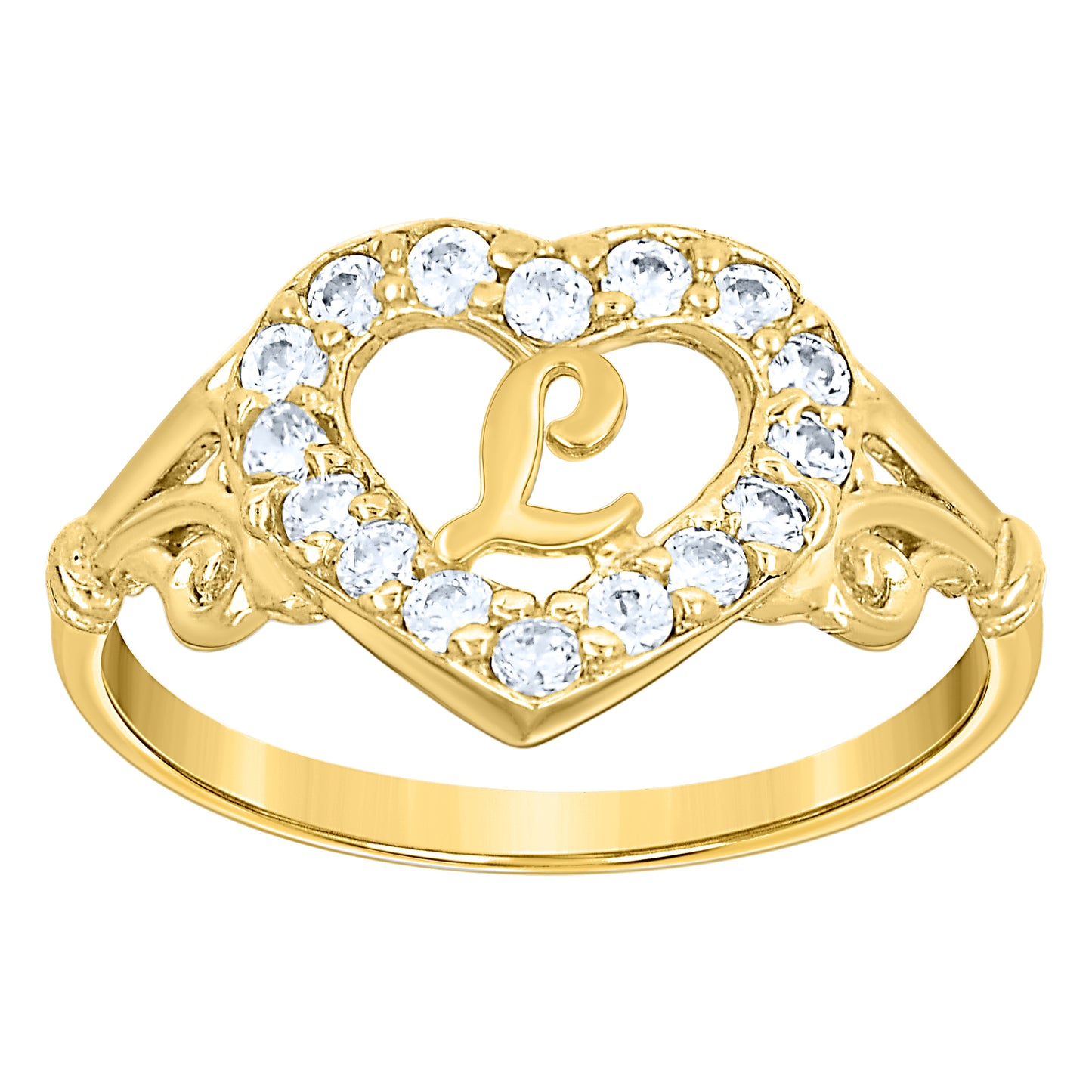 10K Gold Initial Letter Ring "L"