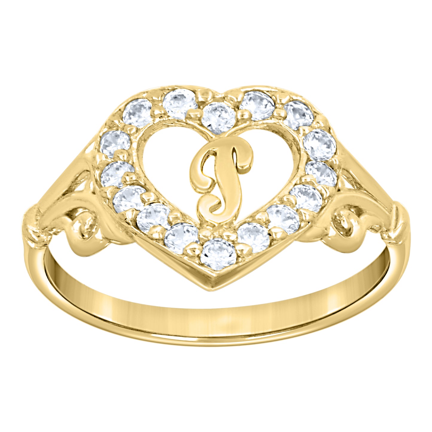 10K Gold Initial Letter Ring "P"