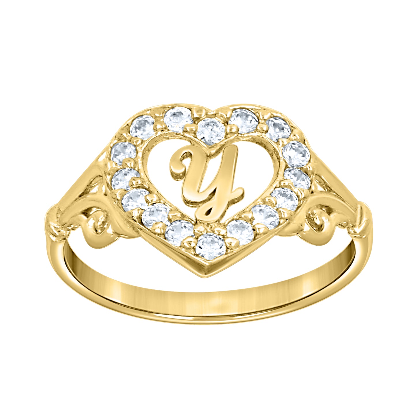 10K Gold Initial Letter Ring "Y"