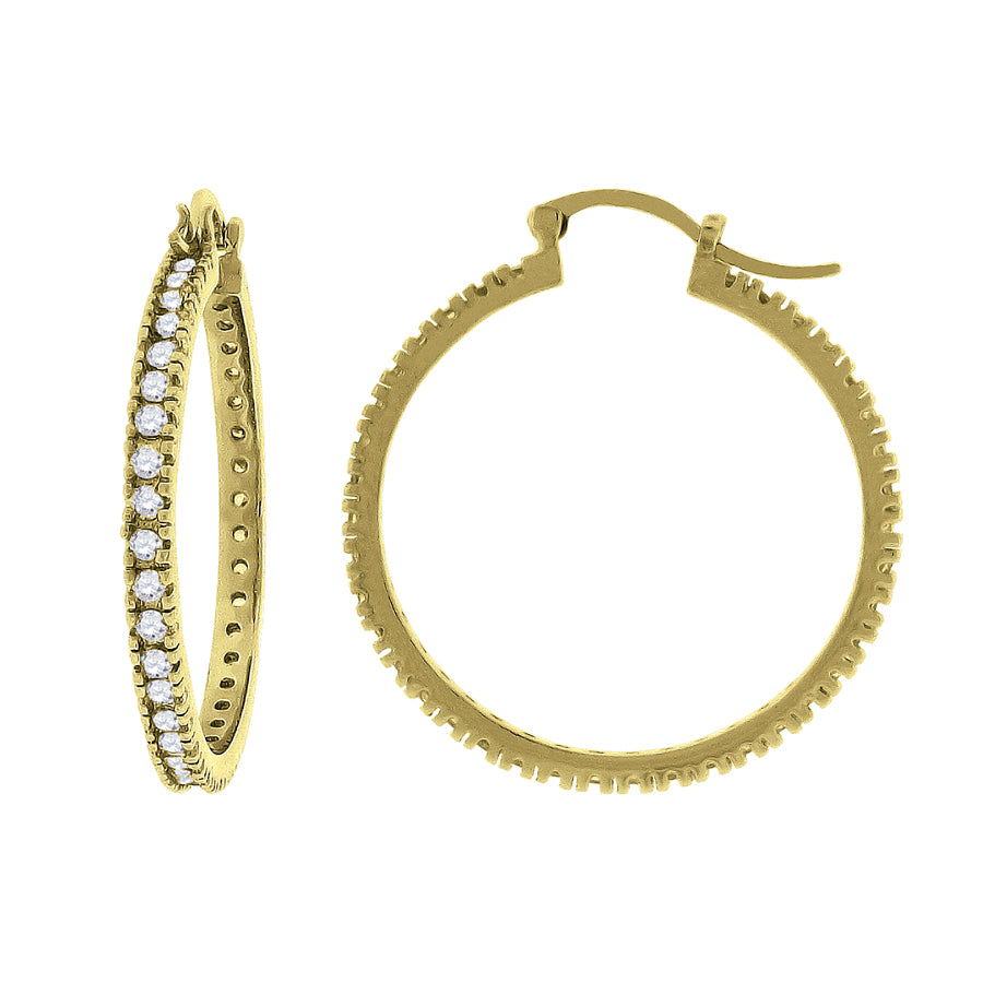 925 35mm-Cz Hoop Earrings