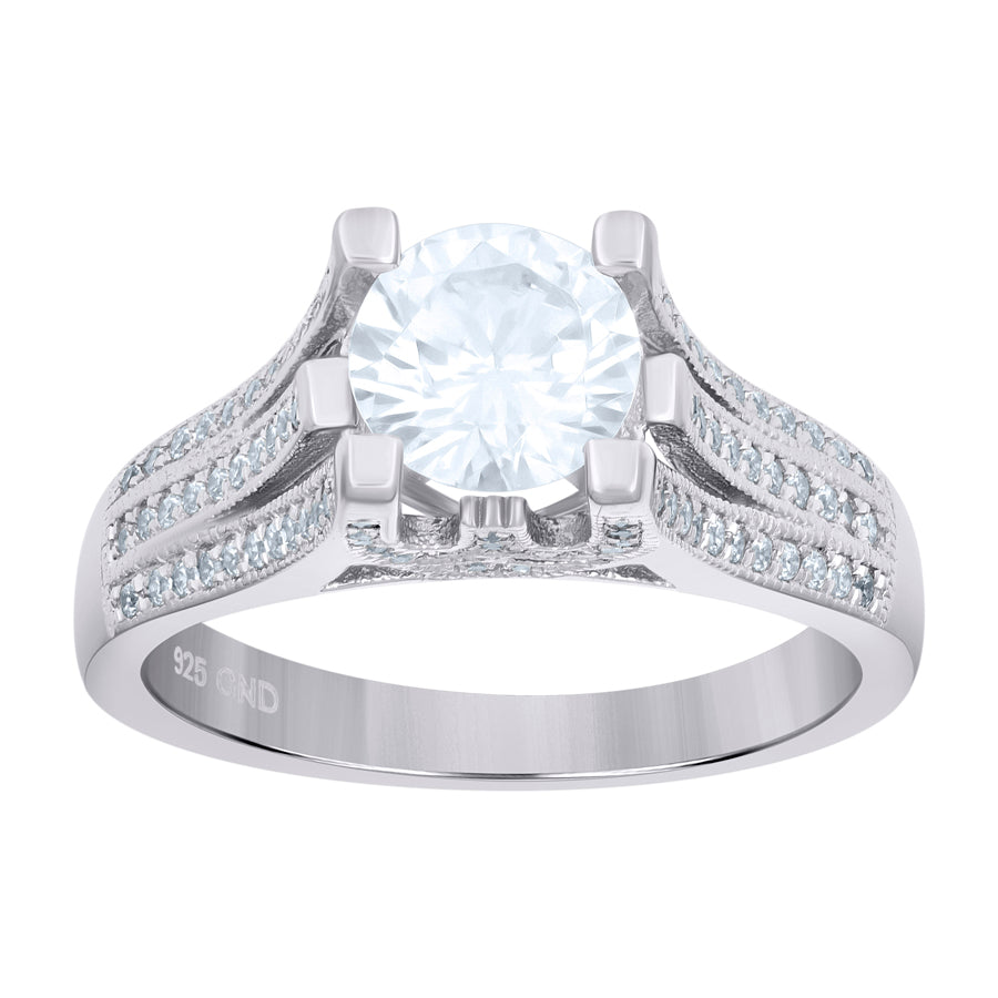 925 Sterling Silver Cz Rings S7-S9