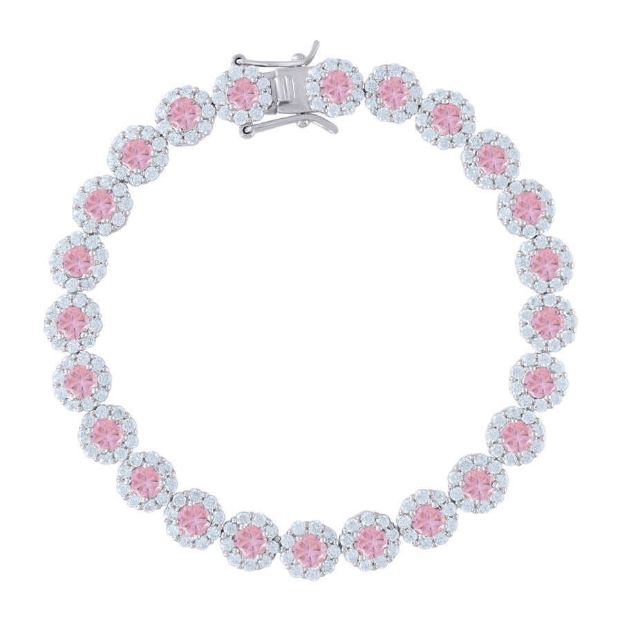 925-Flower Cz Bracelet