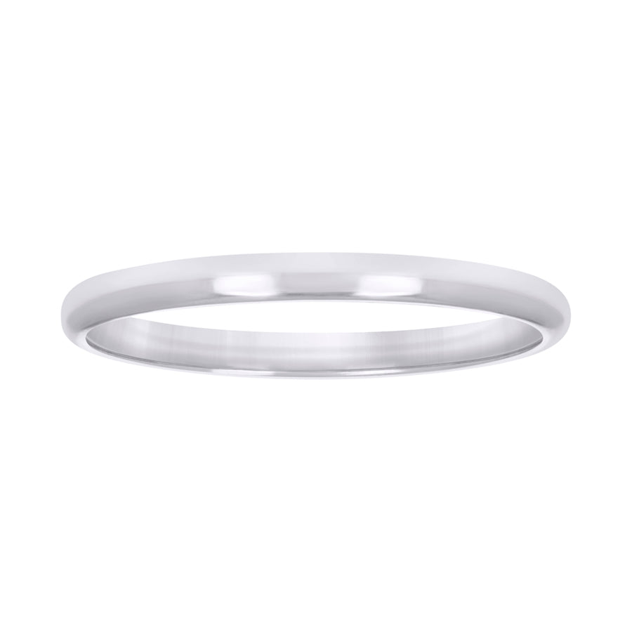 10KT WHITE GOLD COMFIT WEDDING BAND 2MM