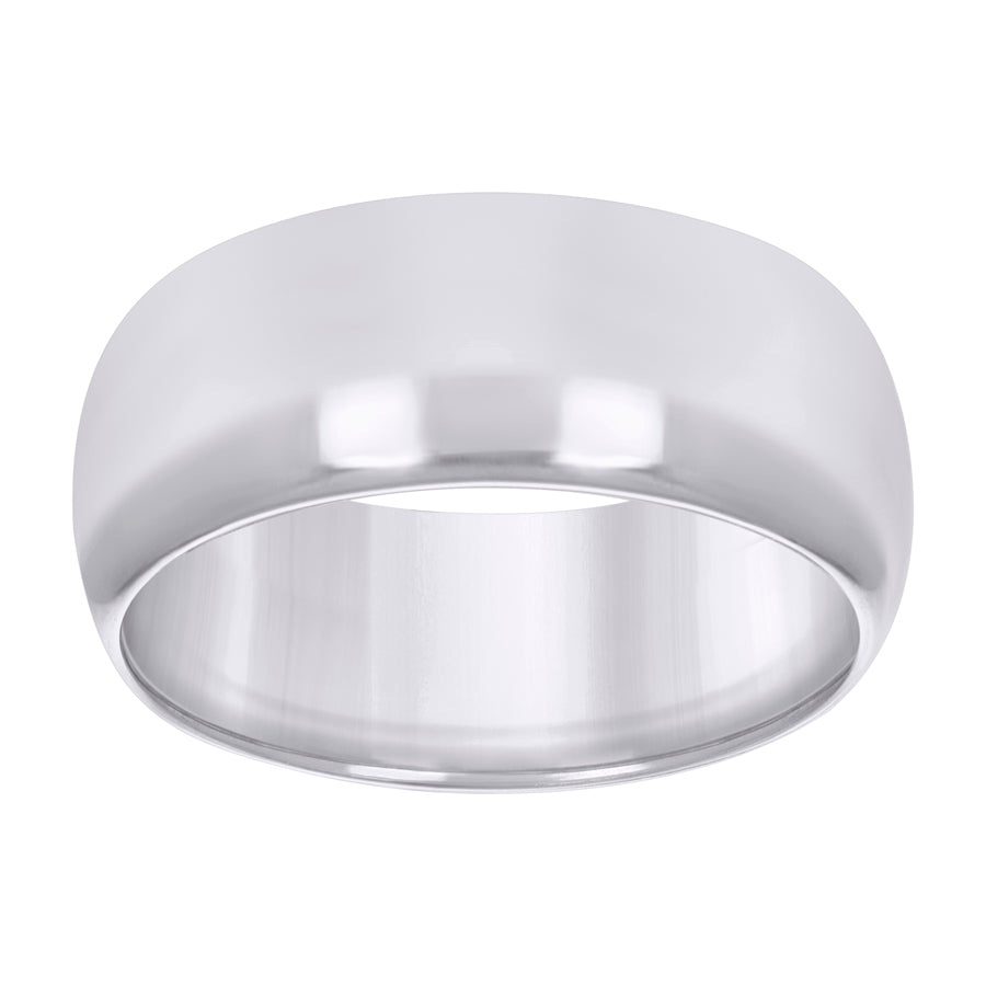 10KT WHITE GOLD COMFIT WEDDING BAND 8MM