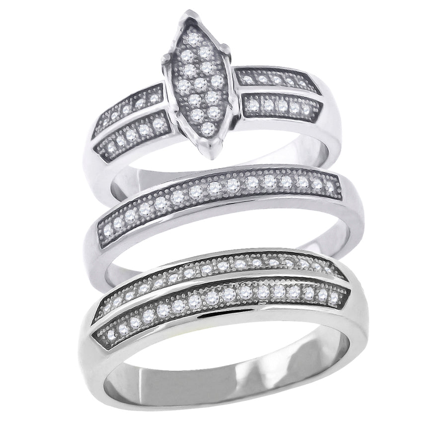 925 Micro-Pave Trio Set
