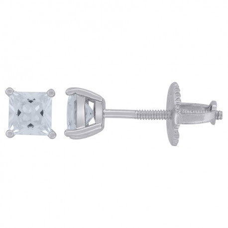 4mm-Square Cz-Stud Screw Back
