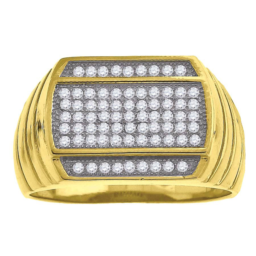 925-Yellow-Pl Micro-Pave Ring