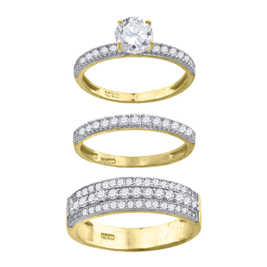 10Kt-Gold Trio Ring